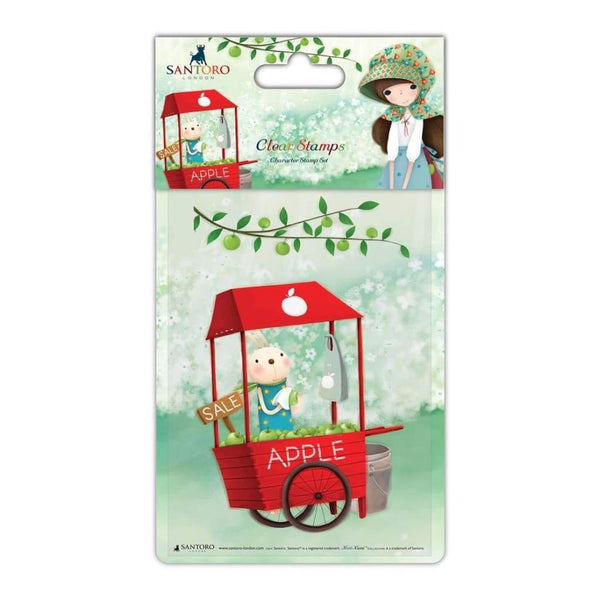 Santoro Kori Kumi Character Stamp A6 An Apple A Day, Cart