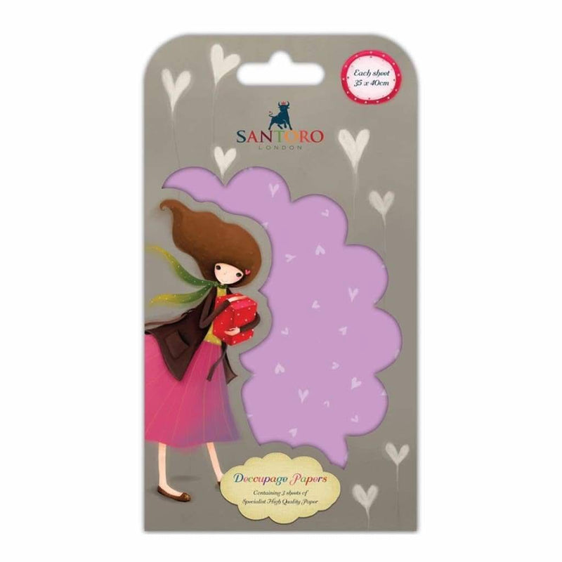 Santoro Kori Kumi Decoupage Paper 3/Sheets The Gift Of Friendship