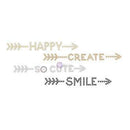 Say It In Crystals Adhesive Words 7X3 Inch Sheet - Pearl Multi Happy Create Cute Smile