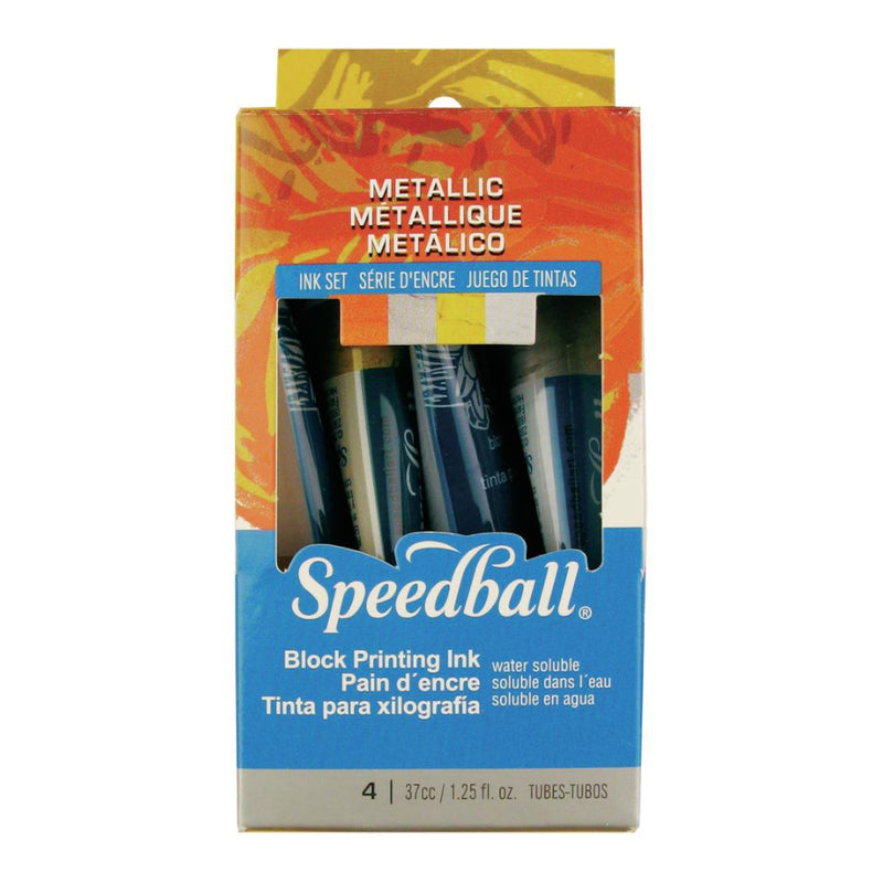 Speedball Art - Block Ink Set 4 Pack - Metallic Set