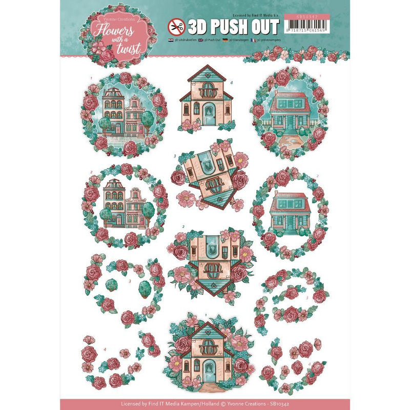 Find It Yvonne Creations Flowers With A Twist Punchout Sheet - Living Flowers