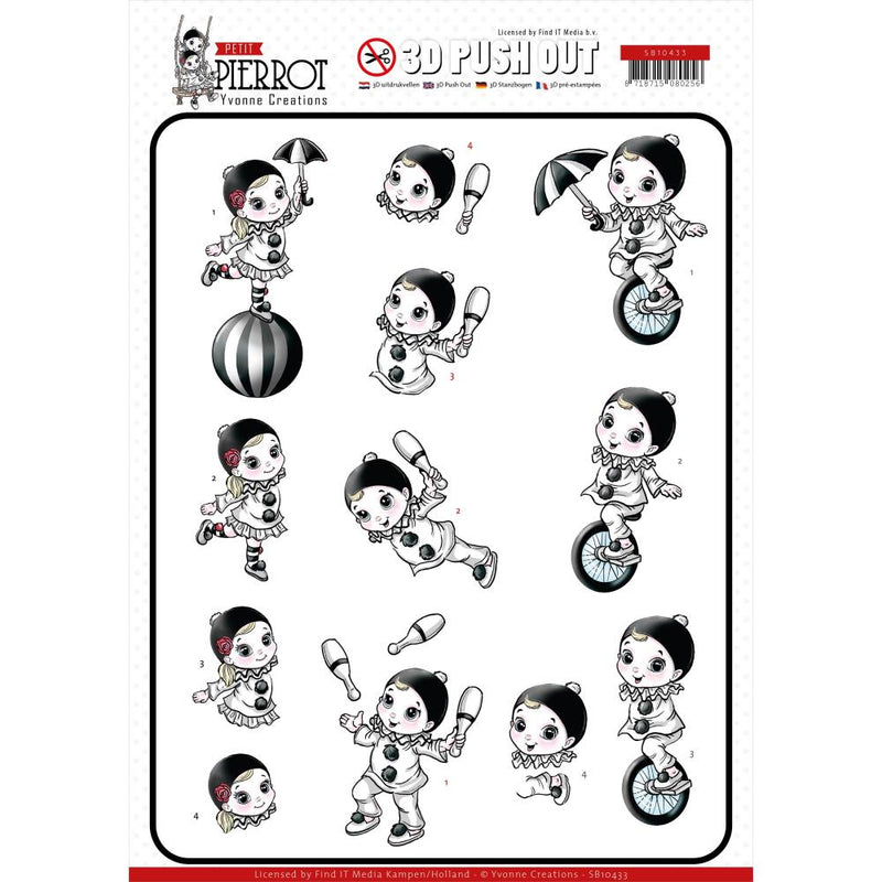 Find It Trading Yvonne Creations Punchout Sheet At The Circus, Petit Pierrot*