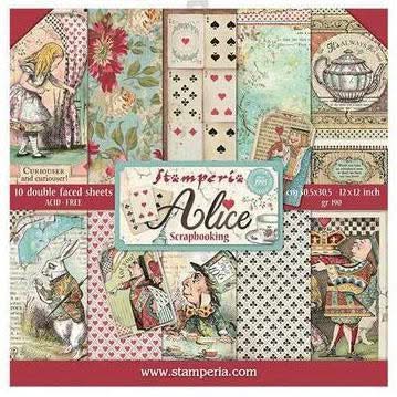Stamperia Double-Sided Paper Pad 12inch X12inch 10 pack Alice, 10 Designs/1 Each