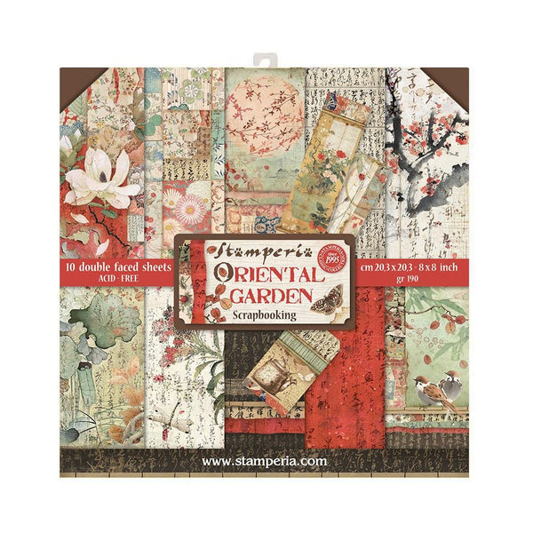 Stamperia Double-Sided Paper Pad 8in x 8in 10 pack - Oriental Garden, 10 Designs/1 Each