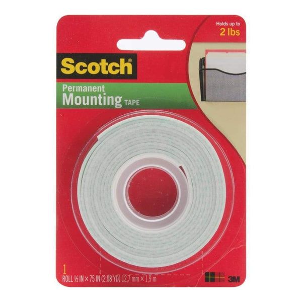 Scotch Foam Mounting Tape .5 inch X75 inch