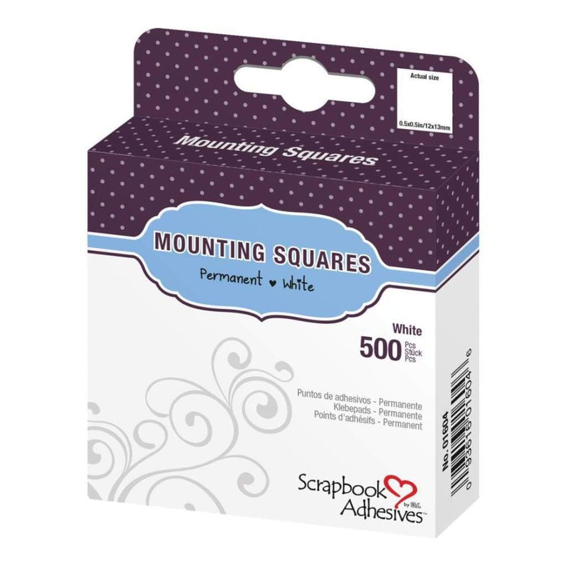 Scrapbook Adhesives Mounting Squares 500 pack Permanent, White, .5 inch X.5 inch