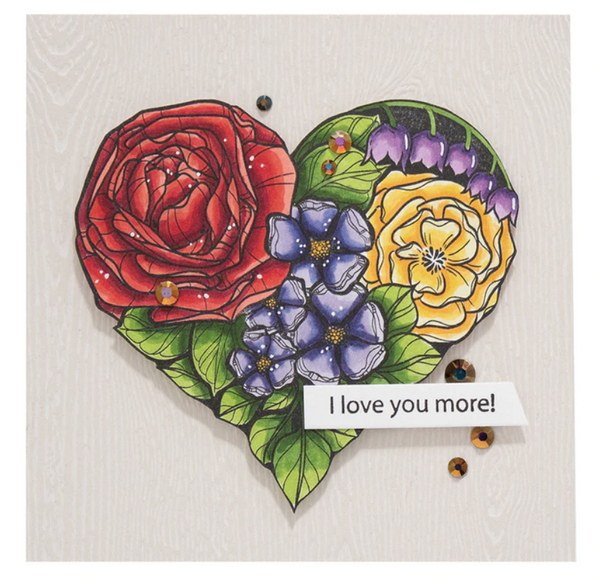 Spellbinders Cling Stamps By Stephanie Low - Floral Love .10 inch To 3.2 inch*