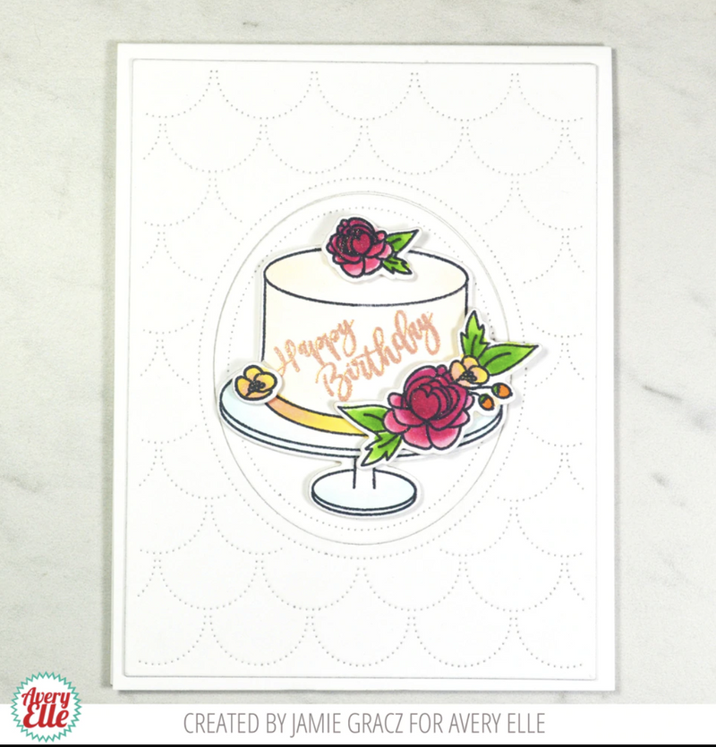 Avery Elle Clear Stamp Set 4 inch X6 inch Cake For All