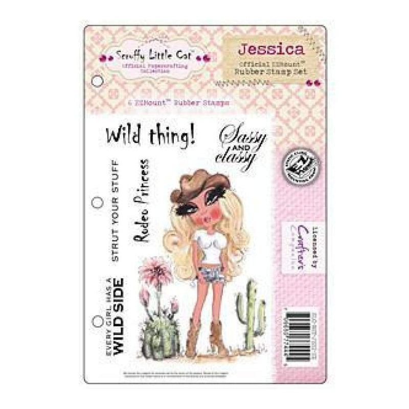 Scruffy Little Cat Cling Stamp Set 5.5X8.5 Jessica