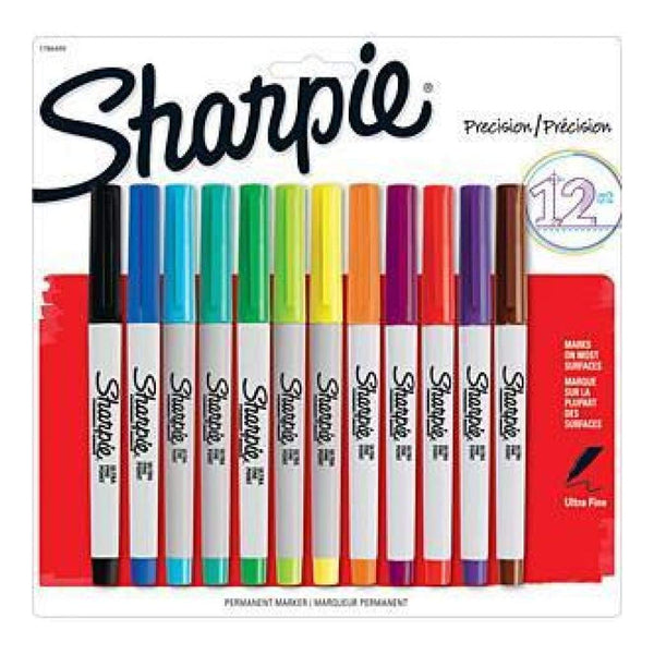 Sharpie Ultra Fine Permanent Markers  12/Pkg Assorted Colours