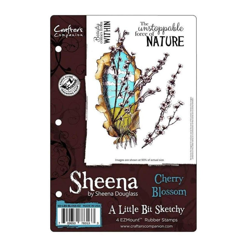 Sheenas A Little Bit Sketchy EZMount Stamps 5.5 inch X8.25 inch Cherry Blossom