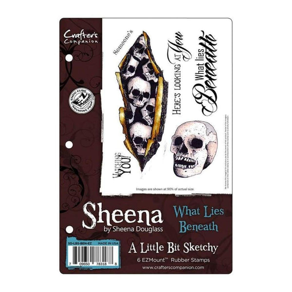 Sheenas A Little Bit Sketchy EZMount Stamps 5.5 inch X8.25 inch What Lies Beneath