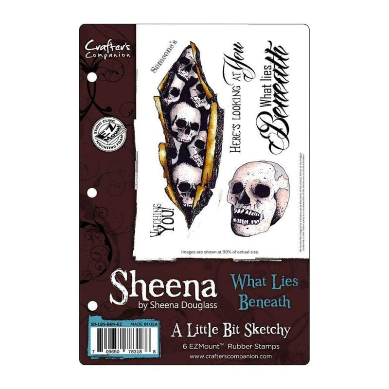 Sheenas A Little Bit Sketchy EZMount Stamps 5.5 inch X8.25 inch What Lies Beneath