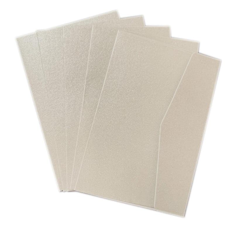 Poppy Crafts Premium Pearlescent Cards & Envelopes A6 Silver - 5 Pack