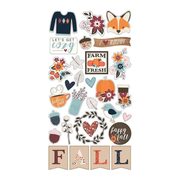 Simple Stories - SimpleForever Fall Chipboard Stickers 6 inch X12 inch