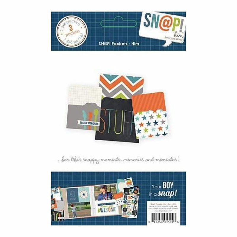 Simple Stories - Sn@P! - Him Snap Pockets