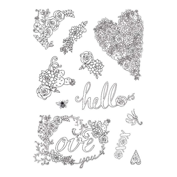 Sizzix Colouring Stickers By Jen Long In Bloom