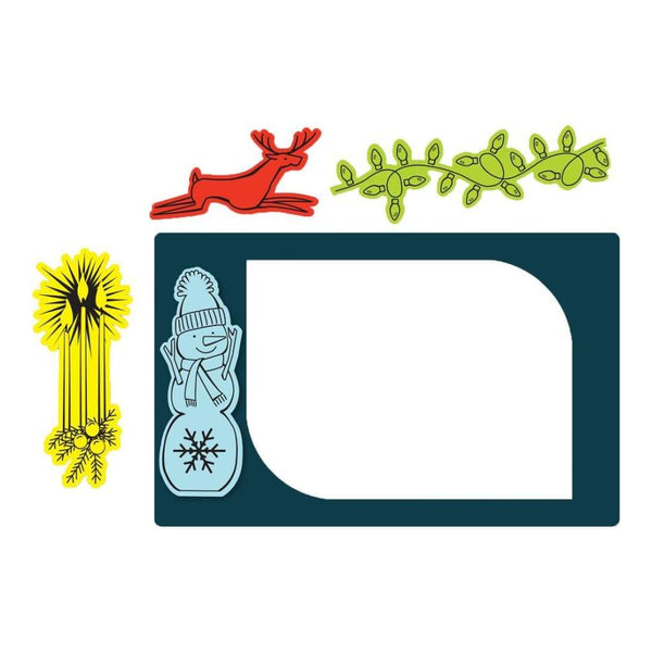 Sizzix Framelits Die & Stamp Set By Lynda Kanase Photo Frame, Seasonal Borders