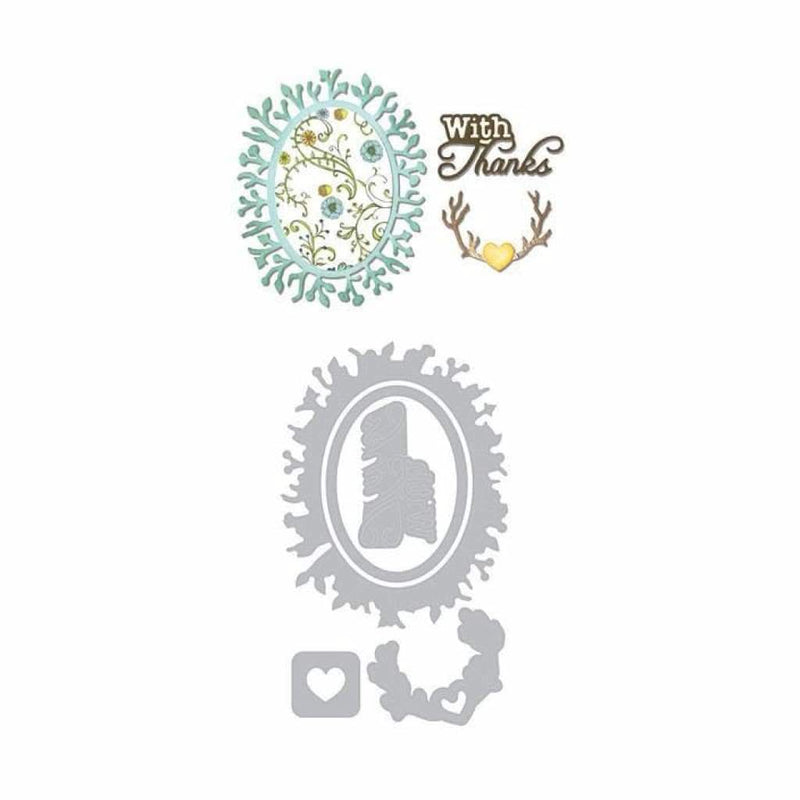 Sizzix Thinlits Dies 5 Pack  With Thanks Phrase & Frame
