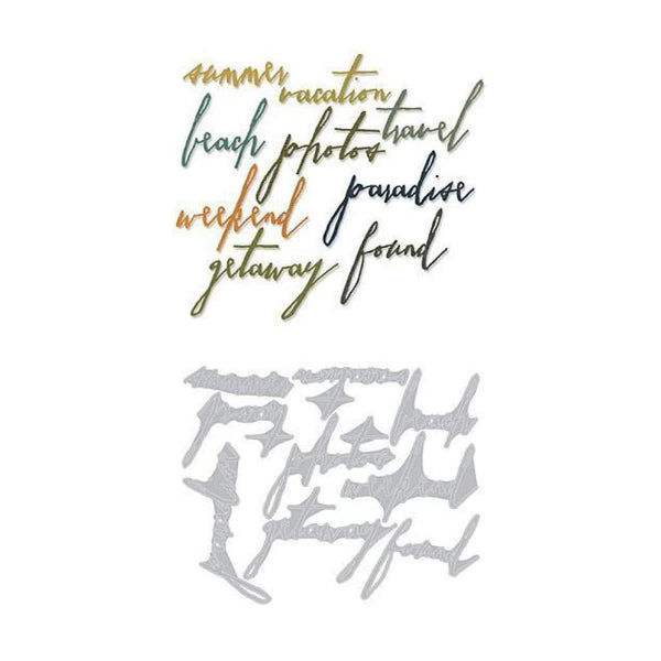 Sizzix Thinlits Dies 9 Pack By Tim Holtz Vacation Words Handwritten