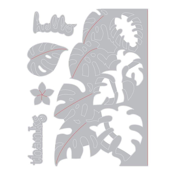 Sizzix Thinlits Dies By Lynda Kanase Tropicool Leaves Card Front