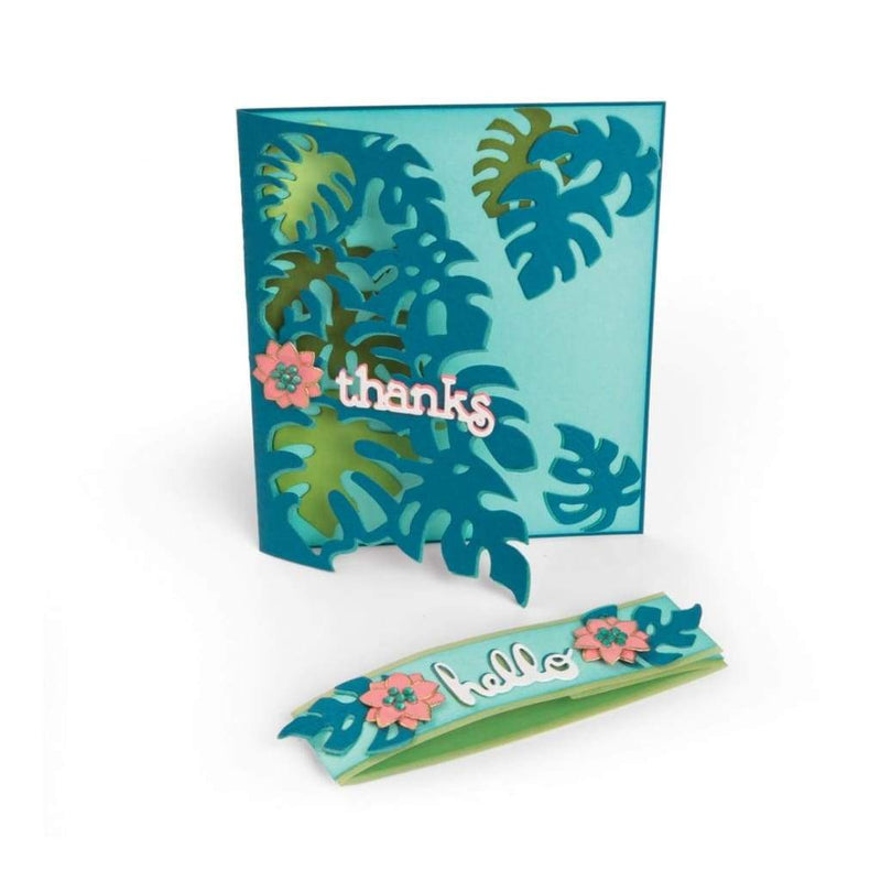 Sizzix Thinlits Dies By Lynda Kanase Tropicool Leaves Card Front*