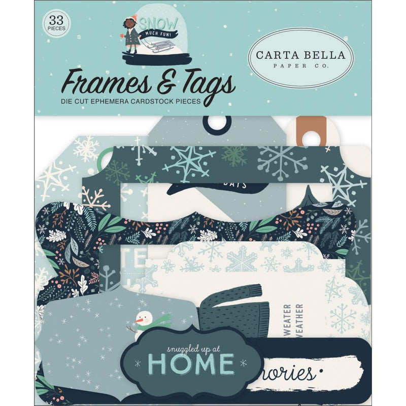 Carta Bella - Cardstock Ephemera 33 pack Frames & Tags - Snow Much Fun