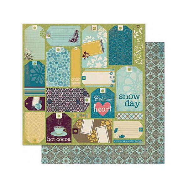 Bo Bunny 12x12 D/Sided Single Sheet Paper - Snow Day Cards*