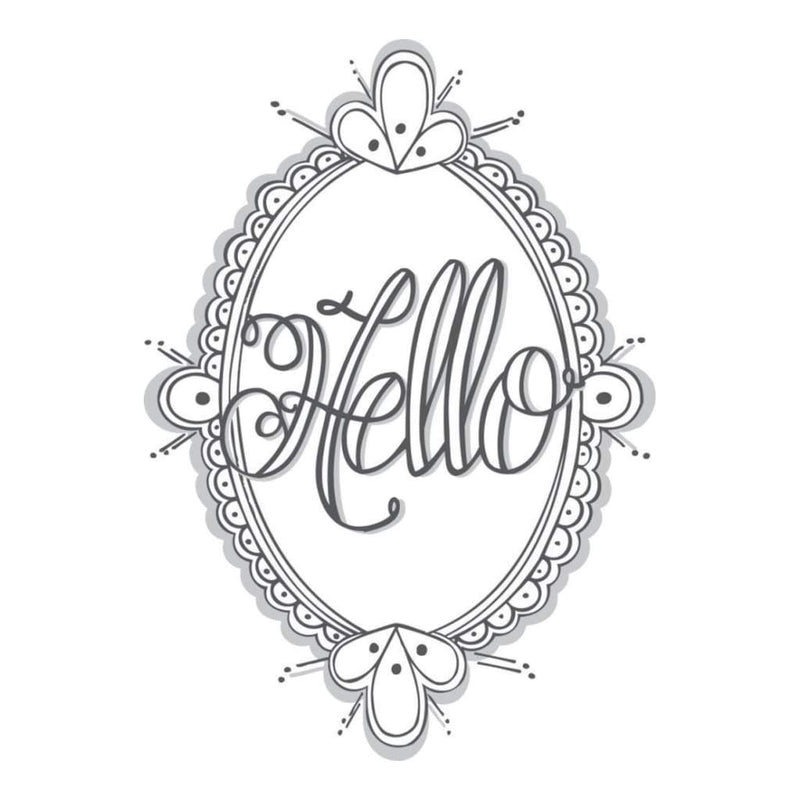 Spellbinders 3D Cling Stamp 3.75X5.25 By Tammy Tutterow Hello Ornate
