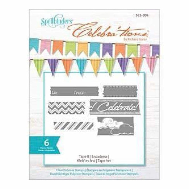 Spellbinders - Celebra'tions Stamps 4X6 6 Pack Tape It