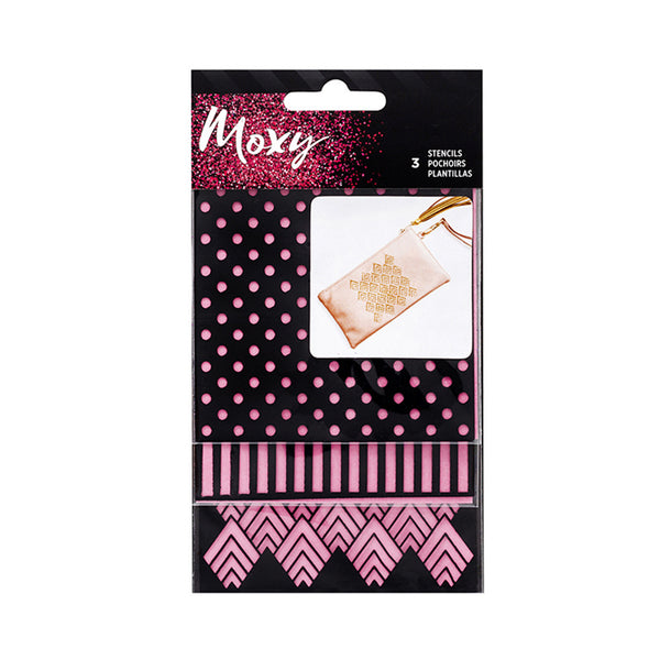 American Crafts Moxy Glitter Stencils - Square 3pk*
