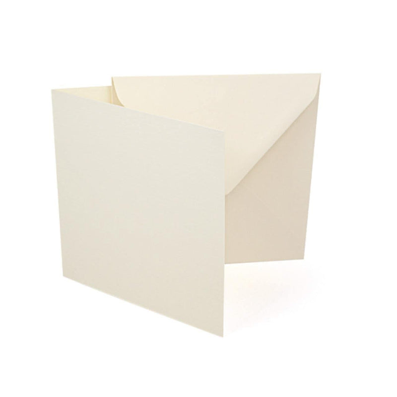 Poppy Crafts 135x135mm 300GSM Cards and Envelopes - Luxury Ivory - Pack of 10