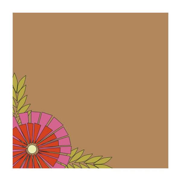 Scenic Route Paper - Laurel Kraft Flower 12x12 double sided cardstock