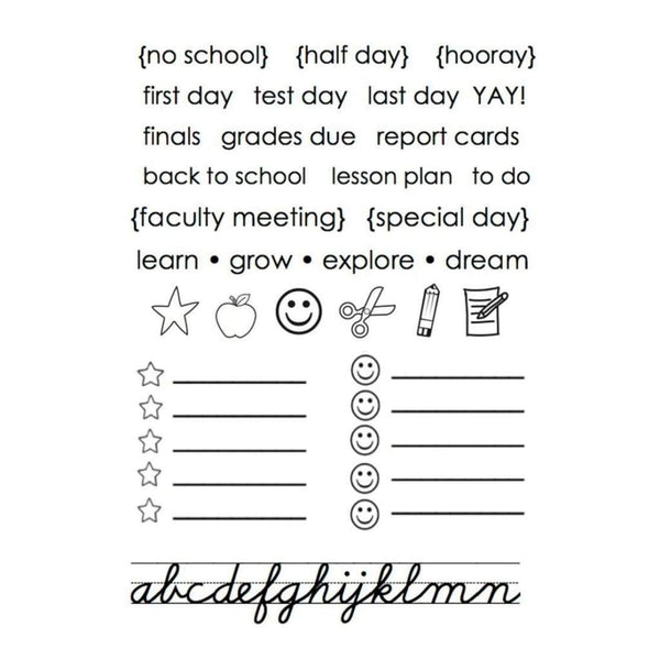 SRM Planner Clear Stamps 4 inch X6 inch School Days