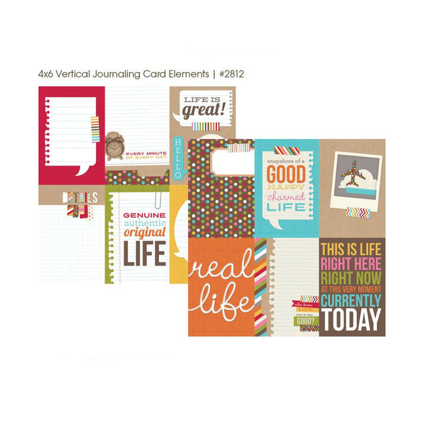 Simple Stories 12x12 D/Sided Single Sheet Paper - 4x6 Vertical Journaling Card Elements*