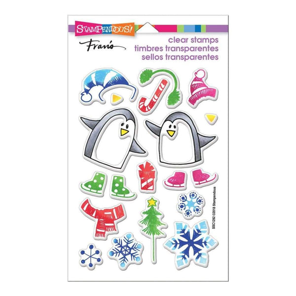 Stampendous Perfectly Clear Stamps Skating Penguins
