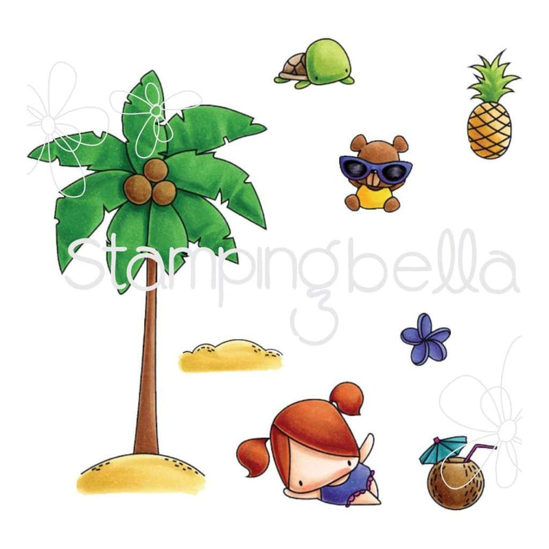 Stamping Bella The Littles Cling Stamp Set Palm Tree