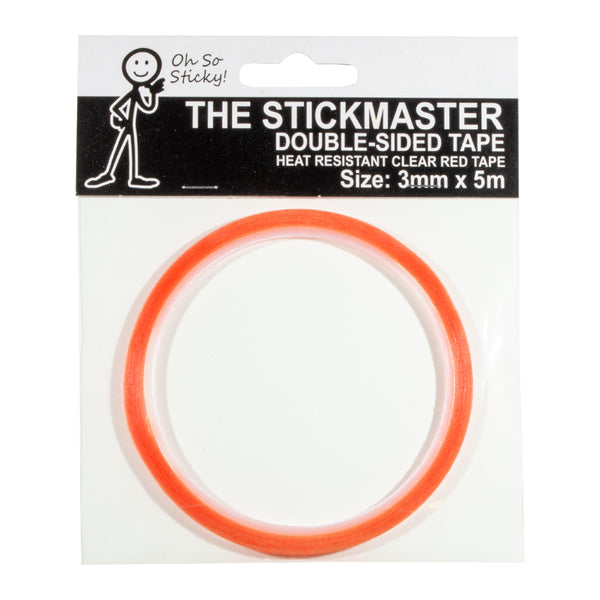 The Stickmaster Red Clear Double-Sided Tape Heat Resistant- 3mm x 5m