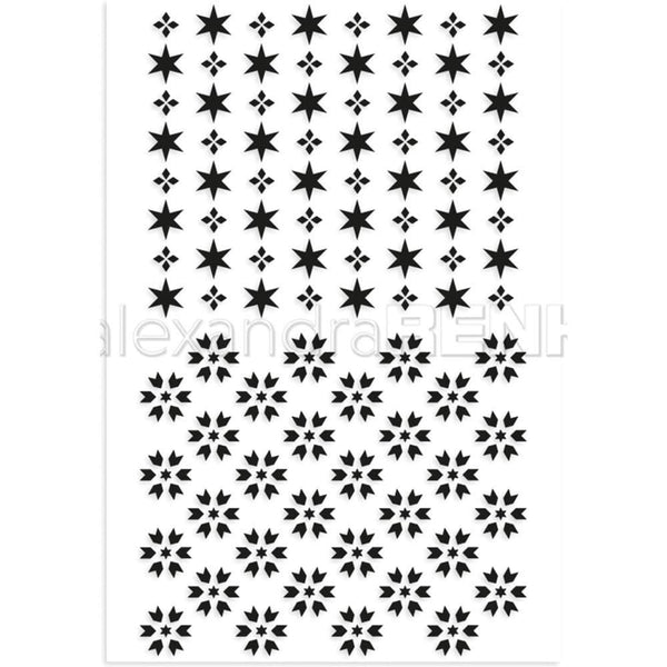 Alexandra Renke Red Christmas Clear Stamps - Star Pattern