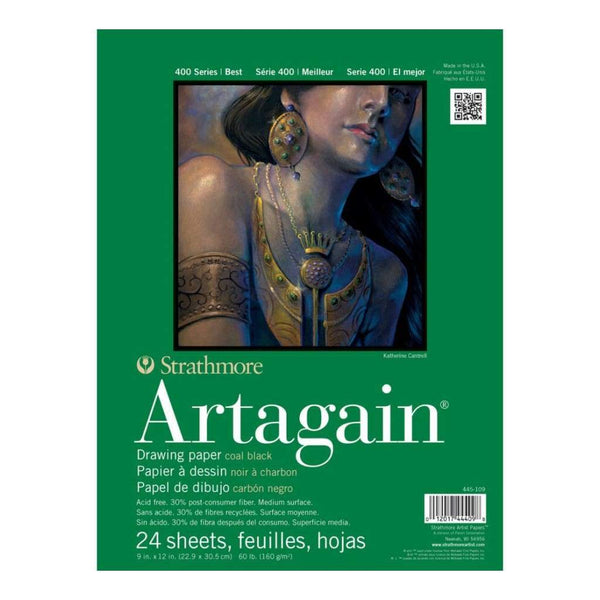 Strathmore Black Artagain Paper Pad 9X12 24 Sheets