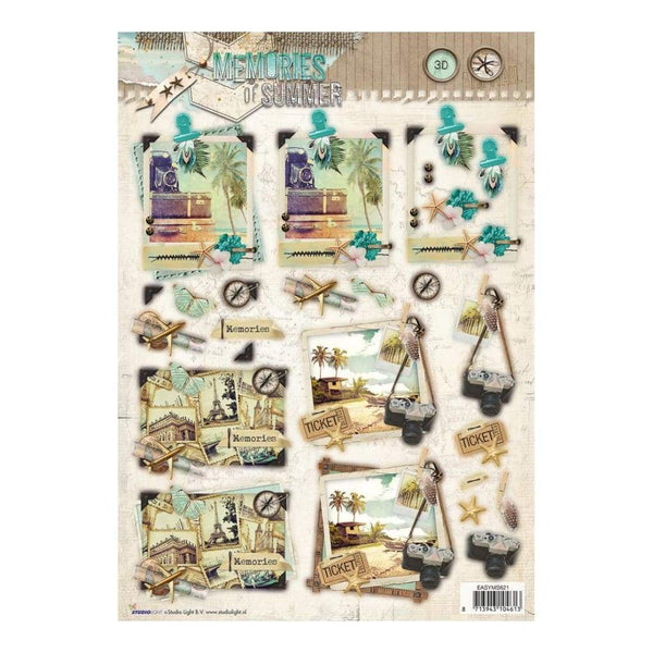Studio Light Memories Of Summer Easy 3D Punched Sheet A4 - Ticket