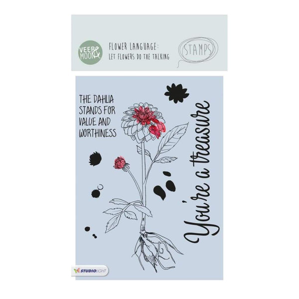 Studio Light - Veer & Moon Flower Language A6 Stamps - he Dahlia Stands For Value