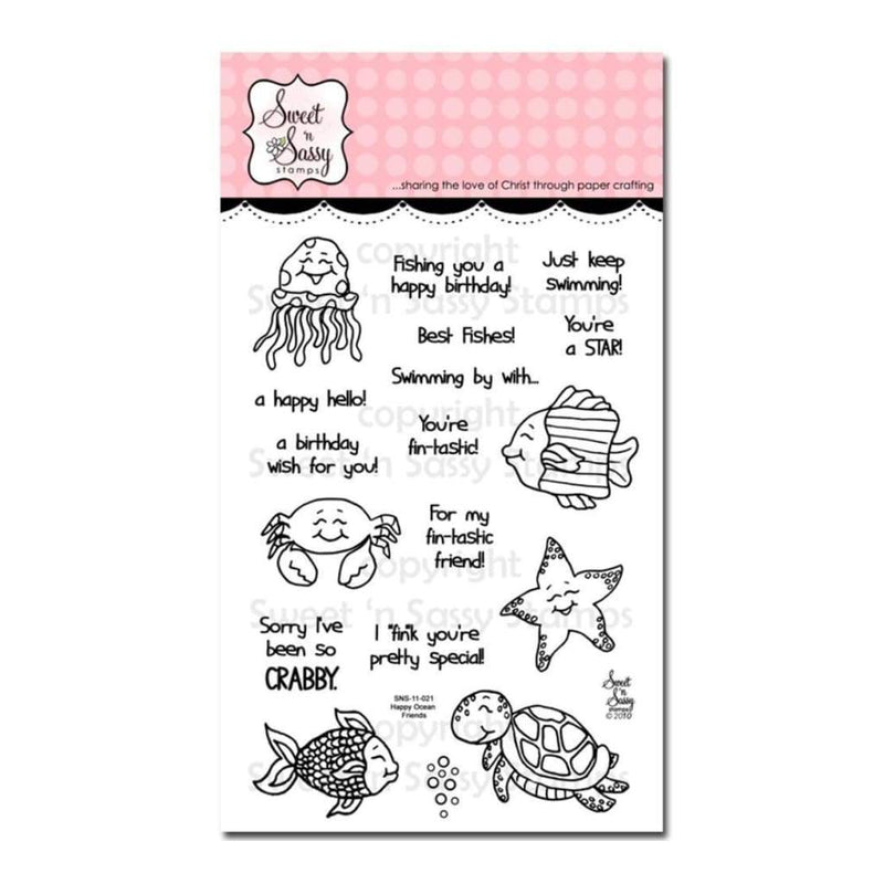 Sweet n Sassy Clear Stamps 4 inch X6 inch Happy Ocean Friends