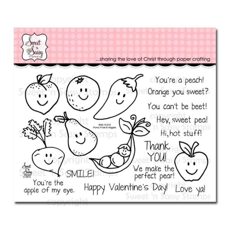 Sweet n Sassy Clear Stamps 4 inch X6 inch Punny Fruits & Veggies