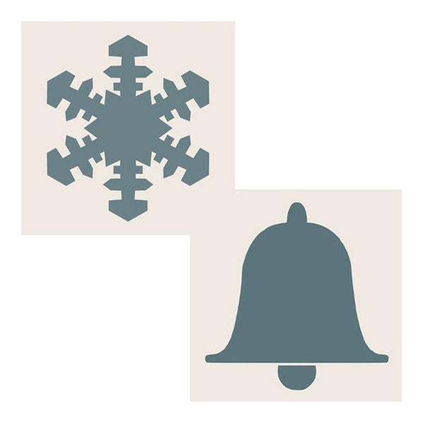 Creative Expressions - Sentimentally Yours 6 x 6 Aperture Stencils - Snowflake & Bell