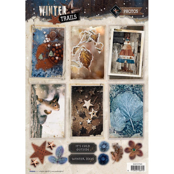 Studio Light Winter Trails Easy 3D Punched Sheet A4 - Winters Days