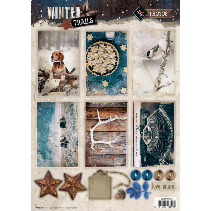 Studio Light Winter Trails Easy 3D Punched Sheet A4 - Love Nature