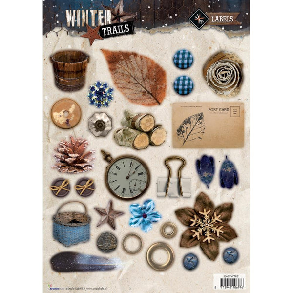 Studio Light Winter Trails Easy 3D Punched Sheet A4 - Postcard