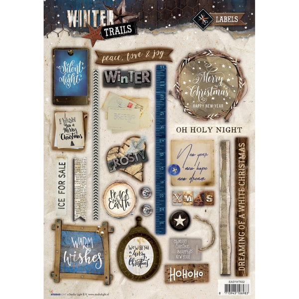Studio Light Winter Trails Easy 3D Punched Sheet A4 - Warm Wishes