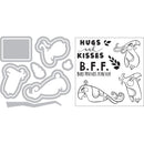 Sizzix Framelits Die & Stamp Set By Lindsey Serata 11 pack Love Birds & Sentiments